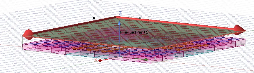 Periodic unit cell in an electromagnetic solver